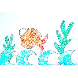 Poisson en mosaïque réalisée avec une pomme de terre