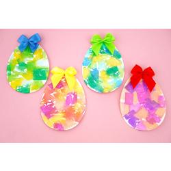 Peinture avec du papier crépon - Œufs de Pâques