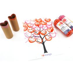Peinture à bulle : arbre de saint-valentin