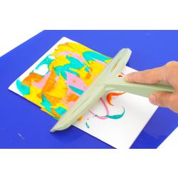 Peinture à la raclette : carte fête des parents