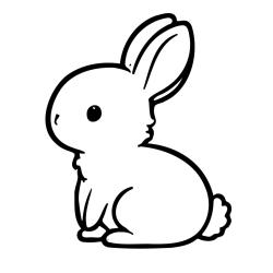 Coloriage d'un lapin de profil