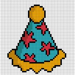 Comment faire un pixel art en forme de chapeau de Carnaval ? Il suffit de suivre notre modèle afin de réaliser chaque carré. Petit à petit vous arriverez à réaliser ce chapeau de Carnaval et Mardi-Gar