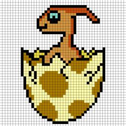 Réaliser ce beau Pixel Art en prenant un quadrillage afin de reproduire les carrés colorés. Vous pourrez alors avoir un superbe dinosaure qui vous permettra de retourner plusieurs centaine de milliers