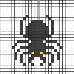 Pour Halloween, on vous propose ce modèle de Pixel art pour les petits comme pour les grands. Il suffit juste de prendre une feuille quadrillée ou d'imprimer notre quadrillage afin de reporter chaque 