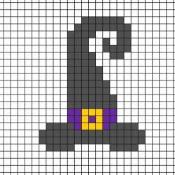 Découvrez comment réaliser un Pixel Art avec les maternelles afin de créer votre propre chapeau de sorcière. Pour cela, rien de plus simple, commencez par prendre notre quadrillage à imprimer ou une f