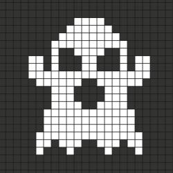 Comment faire un pixel art avec les maternelles? Tout simplement en suivant notre modèle à imprimer gratuitement. Imprimez notre quadrillage et reproduisez le fantôme pour créer de la décoration d'Hal