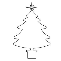 Pochoir sapin de Noël à imprimer afin de décorer la mason. Il suffit de découper en suivant les traits.