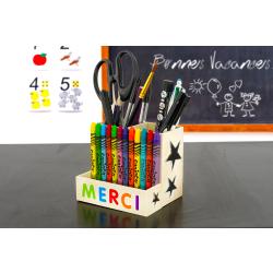 Pot à crayons "MERCI " - Cadeau fin d'année