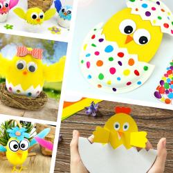 Des bricolages expliqués pour faire des poussins de Pâques avec les enfants