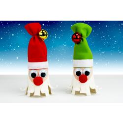 Grâce à un gobelet en carton et de la feutrine les enfants pourront s'amuser à fabriquer des jolis Père Noël pour décorer la maison pour les fêtes de fin d'année. Une activité facile q