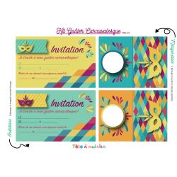 Invitations et marque places à imprimer pour le Carnaval