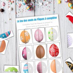 puzzle de Pâques : oeufs à assembler