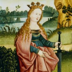 Sainte Catherine ou Ste Catherine est en réalité Catherine d'Alexandrie. Une femme d'une grande beauté, intelligente et très éloquente qui est devenue martyre en refusant l'empereur Maxence en mariage