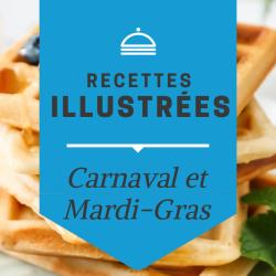 Retrouvez les recettes de crêpes, de beignets et autres plats typiques du Carnaval illustrées en pas à pas pour les enfants. Chaque étape est illustrée et expliquée.