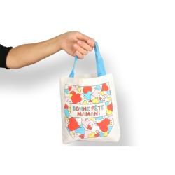 Sac Bonne fête maman en tissu à colorier