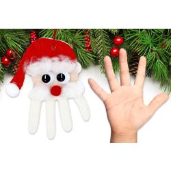 Grâce à de la pâte à modeler et à l'empreinte de main des enfants nous allons fabriquer un père Noël original à accrocher dans le sapin ! Une activité de Noël facile qui va plaire aux enfa