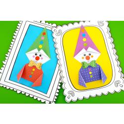 Préparez le carnaval en toute simplicité avec ce rigolo petit clown en origami adapté aux petites mains !