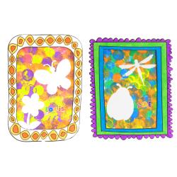 Tableau de printemps avec des pochoirs