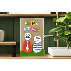 Tableau "Papa et moi" avec des galets