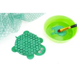 Tortue avec du papier bulle