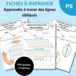 Tracé oblique en maternelle : toutes nos fiches de pré-écriture à imprimer