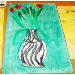 Peindre à la manière de Matisse inspiré du tableau "Les tulipes". Activité pour peindre un tableau en partant à la découverte de la peinture de Matisse. Fiche envoyé pa