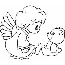 Coloriage d'un ange et son livre de chants