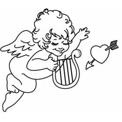 Coloriage d'un ange et son livre de chants