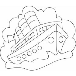 Imprimer le coloriage d'un bateau à deux étages
