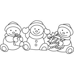 Le coloriage d'un bonhomme de neige mécontent à imprimer