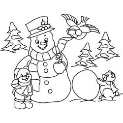 Bonhomme de neige 01 - Motif à décorer