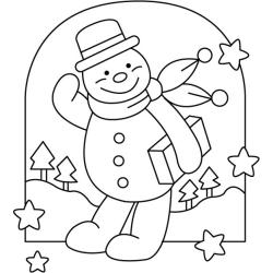 Bonhomme de neige 04 - Motif à décorer