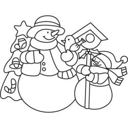Bonhomme de neige 07 - Motif à décorer