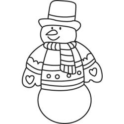 Bonhomme de neige 10 - Motif à décorer