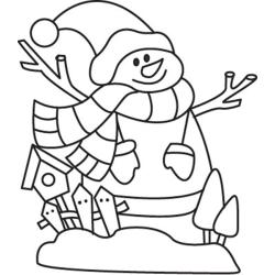 Bonhomme de neige 14 - Motif à décorer