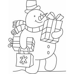 Bonhomme de neige 21 - Motif à décorer