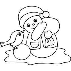 Bonhomme de neige 24 - Motif à décorer