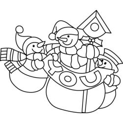 Bonhomme de neige 29 - Motif à décorer