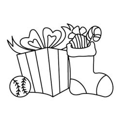 Coloriage de Noël : botte décorée de coeurs
