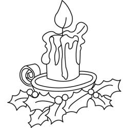 Coloriage d'une bougie gratuit