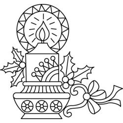 Coloriage d'une bougie de Noël à télécharger