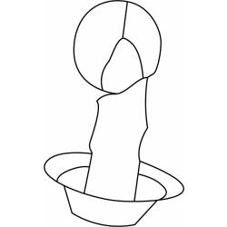Coloriage d'une bougie de Noël à télécharger
