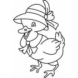 Coloriage des canards dans la campagne