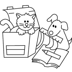 Coloriage chien os