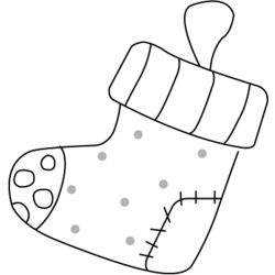 Coloriage de la botte de Noël aux coeurs
