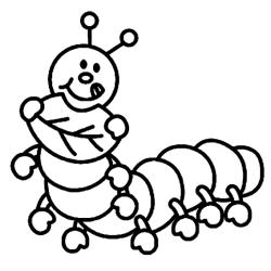 Imprimer le coloriage de la chenille au chapeau