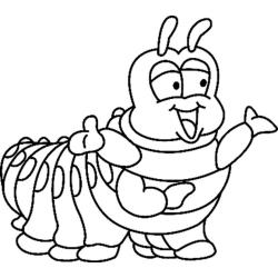 Imprimer le coloriage de la chenille au chapeau