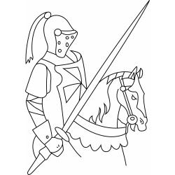 Coloriage de chevaliers au combat
