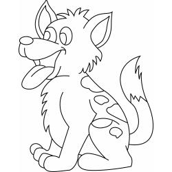 coloriage chien avec niche