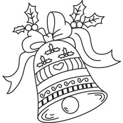 Le coloriage d'une cloche de Noël pour enfant à imprimer